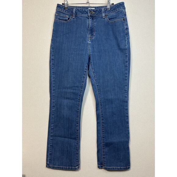 L.L. Bean Classic Fit Straight Leg Denim Jeans Dark Wash Women's Size 12 - Picture 1 of 11